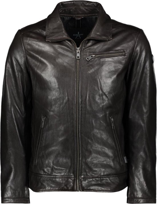 Donders Jas Leather Jacket 52434 Dark Brown 599 Mannen Maat - 54