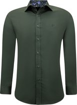 Chemises formelles pour hommes - Chemisier coupe slim stretch - Vert