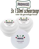 Proraso Scheerzeep White Shaving Soap In A Bowl - set: 3x 150ml