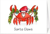 Santa Claws - Grappige kerstkaart met envelop - Christmas - Kerst - Woordgrapje - Woordspeling - Engels - humor