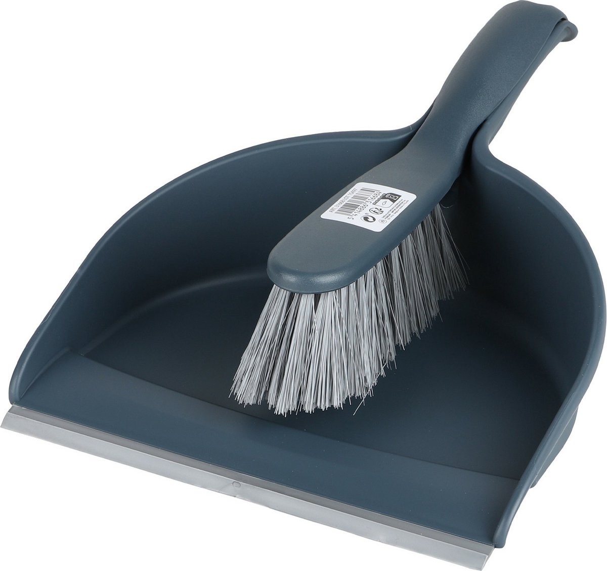 Goedkoopste Urban Living Stoffer en blik set - donkerblauw - zachte borstel - kunststof - 32 x 22 cm