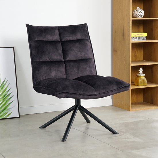 Nuvolix Fauteuil "Santiago" - velours - fauteuil relax - chaise longue -  gris | bol.