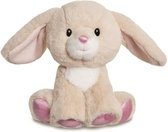 Aurora pluche knuffeldier konijn - creme wit - 20 cm - bosdieren thema speelgoed