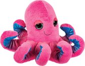 Suki Gifts pluche inktvis/octopus knuffeldier - cute eyes - roze - 15 cm - Hoge kwaliteit