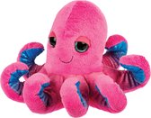 Suki Gifts pluche inktvis/octopus knuffeldier - cute eyes - roze - 22 cm - Hoge kwaliteit