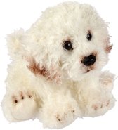 Pluche knuffeldier hond - Bichon Frise - 13 cm - creme wit - huisdieren thema