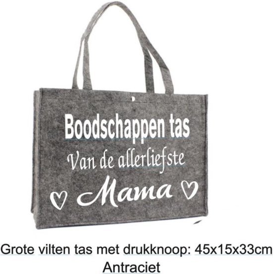 50 x Vilten tassen 45 15 x 33 cm., Donker grijs - Shop Supplies