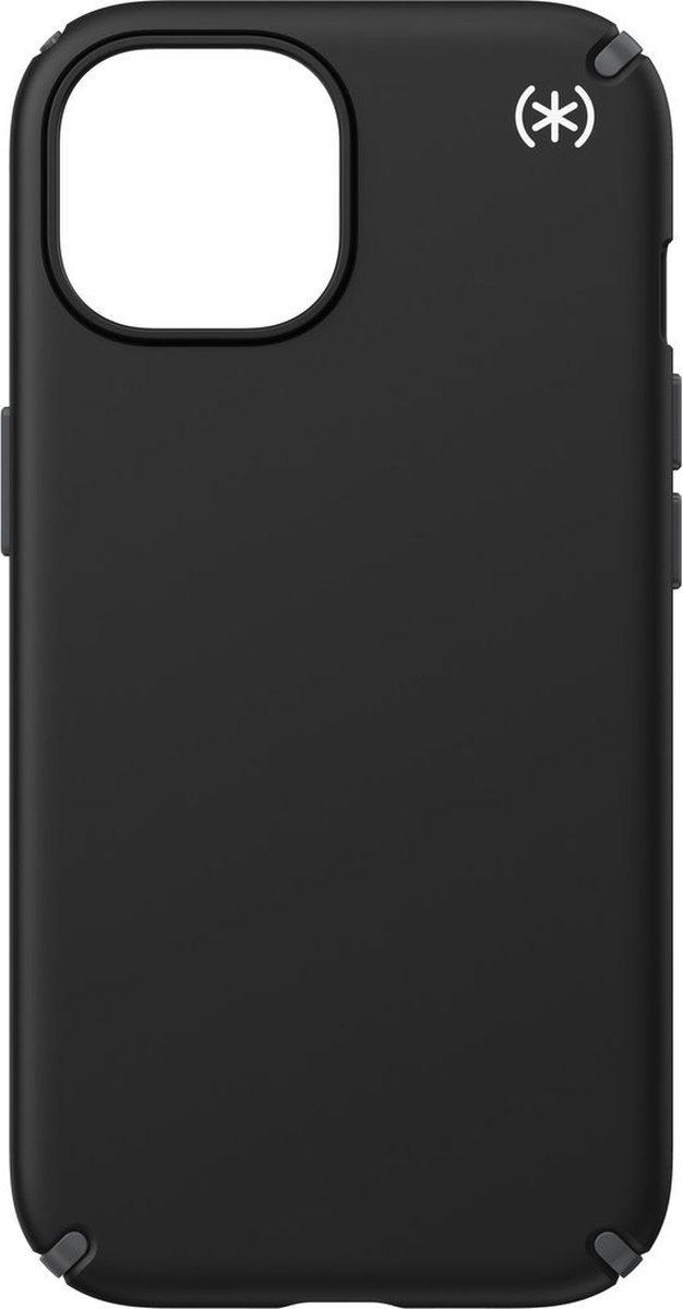 Speck hoesje geschikt voor Apple iPhone 15/14/13 Apple iPhone 16e Apple iPhone 17e - Slank - MagSafe - Ultieme Bescherming - Luxe Soft-touch Afwerking - Valbescherming gecertificeerd tot 4 meter - Microban Antibacterieel - Presidio2 Pro lijn -Zwart