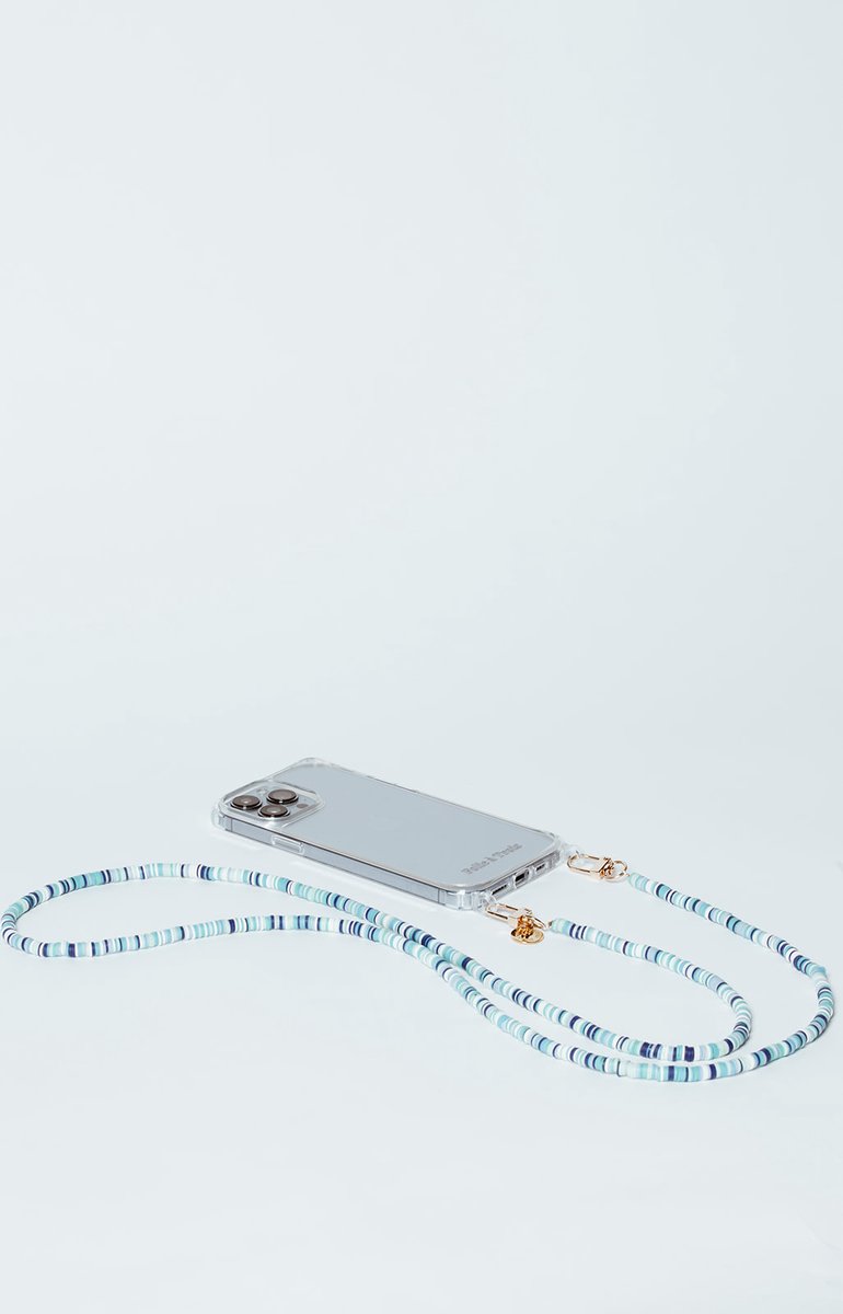 Oasis PHONE CORD Lilac Multi - Telefoonkoord 120cm - Handsfree cord - Telefoonketting met kleiparels - Universeel telefoon accessoires