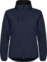 Clique Basic Softshell Jas Dames Donker Navy maat XXL