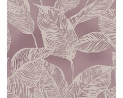 GROTE BLADEREN BEHANG | Floraal - Lila - A.S. Création Natural Living D`eco