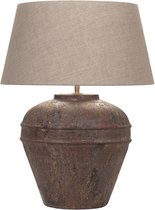 Keramiek tafellamp Midi Hampton | 1 lichts | bruin | keramiek / stof | Ø 45 cm | 59 cm hoog | klassiek / landelijk / sfeervol design