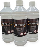 Bio éthanol - 100% pureté - BioFair - Bioéthanol - combustion propre - inodore - 3x 1 litre