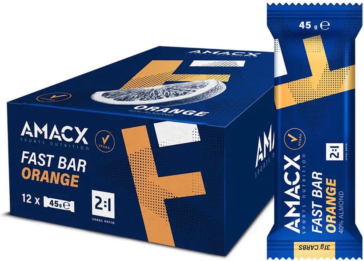 Amacx Fast Bar - Energiereep - Powerbar - Orange - 12 pack