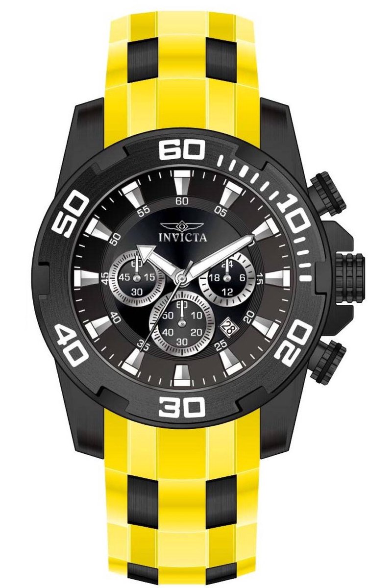 Invicta Pro Diver - SCUBA 44548 Heren Horloge - Waterdicht - Analoog - Quartz Uurwerk - Roestvrij Staal met zwarte Wijzerplaat - 50mm