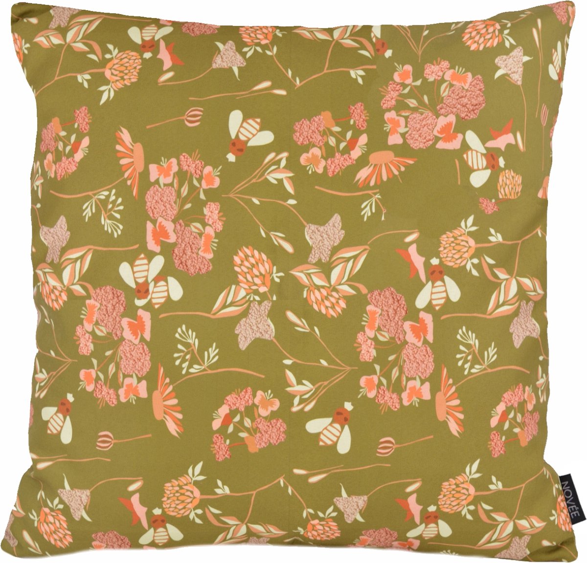 NOVÉE Mae Bloom Groen Kussenhoes | Indoor / Outdoor Collectie | Katoen | 45 x 45 cm