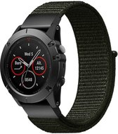 Strap-it Nylon 26mm Quickfit smartwatch bandje - geschikt voor Garmin Fenix 5x (Plus) / 6x (Pro) / 7x (Pro - Sapphire - Solar) / Fenix 3 (HR) - legergroen