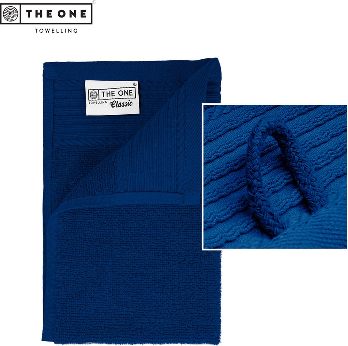 The One Towelling Classic Gastendoek - Kleine handdoek - Hoge vochtopname - 100% Gekamd katoen - 30 x 50 cm- Koningsblauw