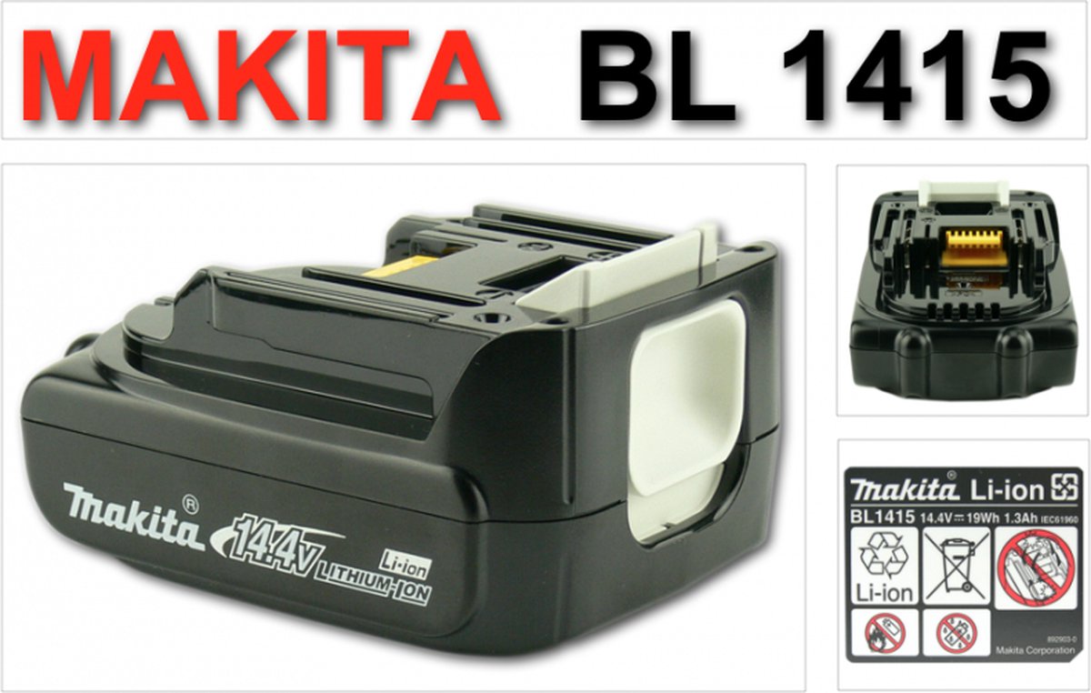 Batterie Makita BL1415 14.4V 1.3A BDF343, BDF445, BHP343