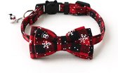 Kersthalsband Met Strik - voor Kat/Kleine Honden - Rood - Snowflake Belletjes