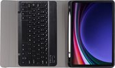 Case2go - Bluetooth Toetsenbord geschikt voor Samsung Galaxy Tab S9/S9 FE (2023) - Met stylus pen houder - QWERTY Keyboard case - Zwart