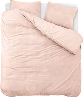 Superzachte teddystof dekbedovertrek uni roze - 200x200/220 (tweepersoons) - heerlijk slapen - cosy look - luxe kwaliteit - met handige drukknopen