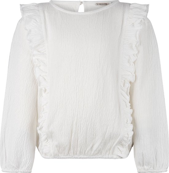Daily7 meisjes blouse met ruches Off White