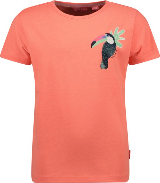 T-shirt fille TYGO & vito avec imprimé pailleté Toucan Coral