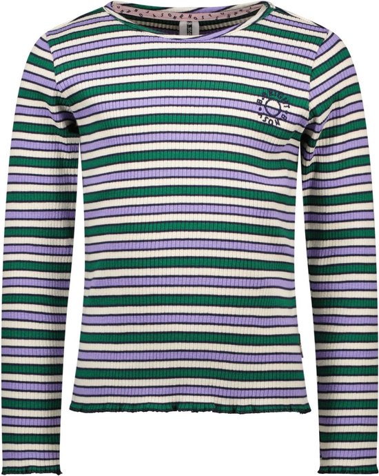 B.Nosy meisjes gestreept rib shirt Lilac Emerald Stripe