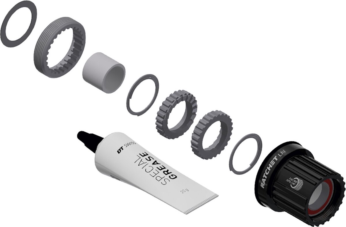 DT SWISS Ratchet LN Upgrades van DT Swiss naven met palw naar Ratchet systemen Shimano standaard MTB alu. body