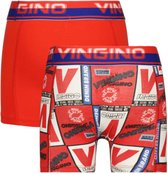 Vingino jongens ondergoed 2-pack boxers Athletics Flame Red