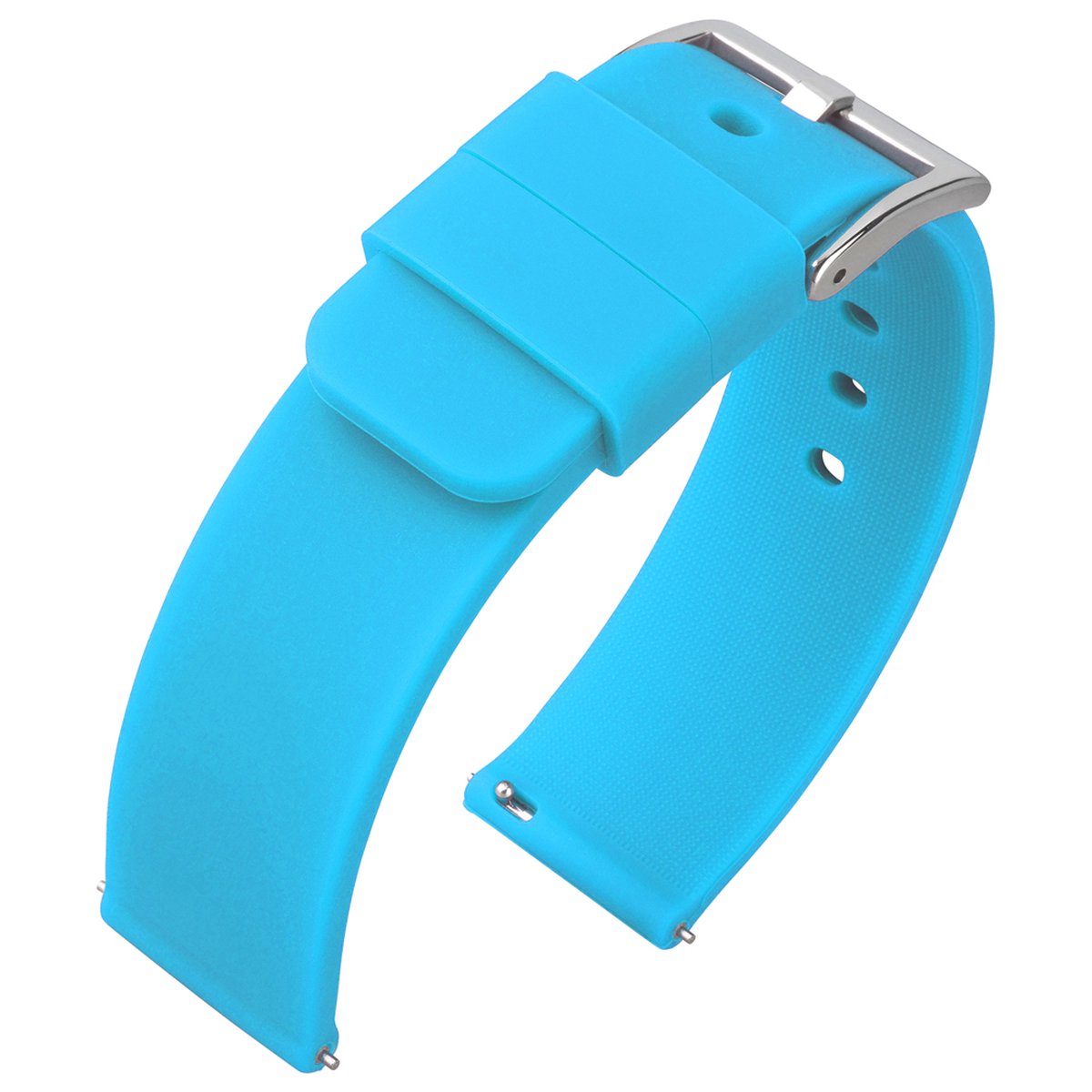 Silicone Rubberen Horlogebandje- Makkelijk Zelf te Monteren - Lichtblauw 22mm