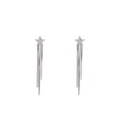 Go Dutch Label Clips d'oreilles cascade plate coeur cordes Argent