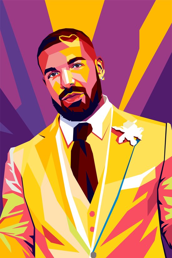 Drake Poster | Muziekposter | Drake Pop Art | Drake Pop Poster | Pop Poster Purple | Wanddecoratie | Muurposter | 51x71cm | Geschikt om in te lijsten