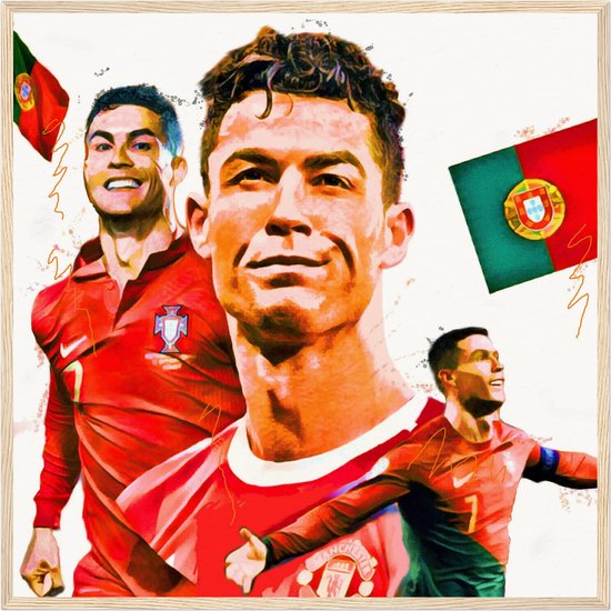 Cristiano Ronaldo voetbal poster 50 x 50 cm | voetbal poster portugal | bekende voetballers