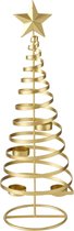 Waxinelichthouder gouden kerstboom van gedraaid metaal