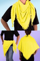 Driehoek sjaal Neon geel 120cmx120cmx170cm - Thema feest evenement festival verjaardag party