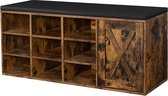 FurnStar schoenenbank - Opbergbank - 110x30x48cm - Bruin