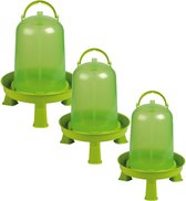 Gaun Pluimvee drinktoren – Gemaakt van duurzaam doorzichtig kunststof – Waterdispenser – 20,5x18x24,5 cm – Op pootjes – 1,5 Liter – Green Lemon