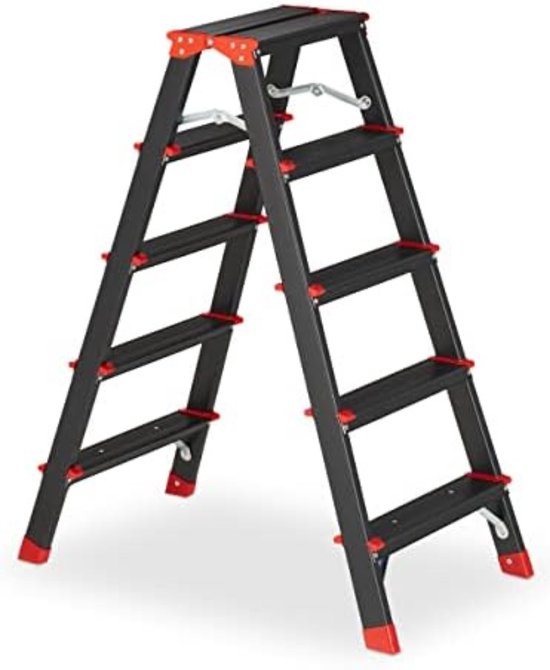 Wicotex Huishoudtrap - Keukentrap 5 treden - Aluminium