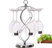 Aanrecht Wijnglas Houder Stemware Rack Luchtdroogsysteem Keuken Bar Opbergrek Desktop Goblet Opbergrek Metalen Glazen Display Stand... (15in10.6in5.9 cm)