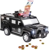 Bouchelle® Spaarpot-Kluis-Swat Politie Auto-voor Kinderen-Educatief Speelgoed-met Pincode-Zwart-Munt en Briefgeld