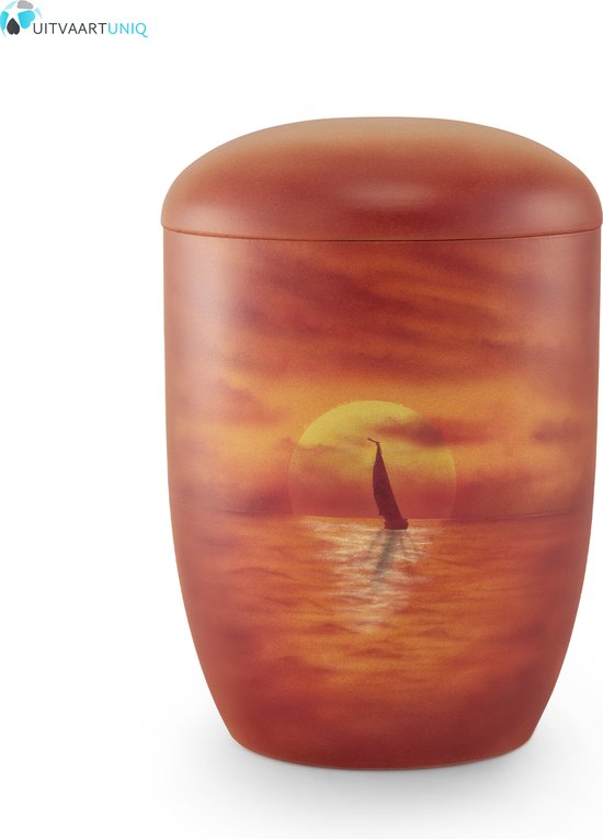 Zee urn zeilboot in zonsondergang - bio (biologisch afbreekbaar)
