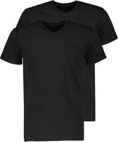 Jac Hensen 2 Pack T-shirt - V-hals - Zwart - 5XL Grote Maten