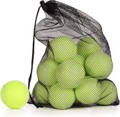 15 stuks tennisbal met mesh-draagtas, geavanceerde trainingsballen, oefenballen, meerdere kleuren verkrijgbaar, goed voor beginnerstrainingsballen, speelballen voor huisdieren (groen)
