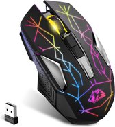 RGB Draadloze muis - Draadloze Gaming Muis - zwart - Led muis