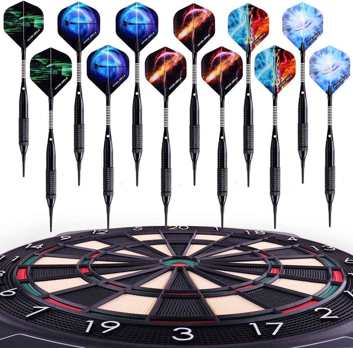 Fléchettes à Pointe Souple - Lot De 12 Pour Jeu De Fléchettes électroniques (plastique Et Laiton, Couleur Aléatoire)