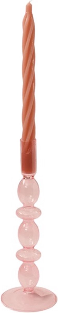 WINQ! Glaskandelaar Rose 9x26,5 CM- Kaarsenstandaard voor dinerkaars- decoratie huis- Kado