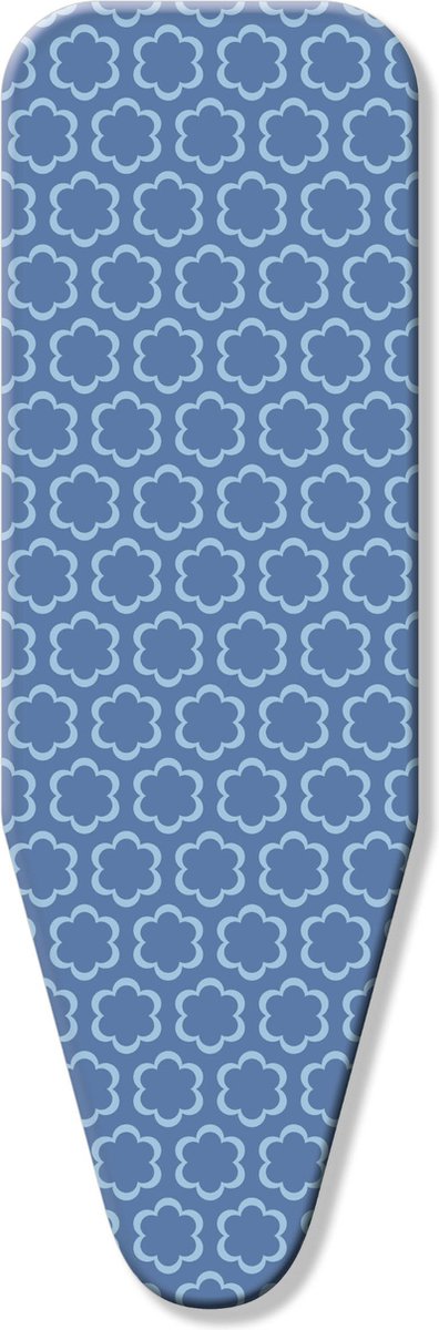 Goedkoopste D&L Strijkplankhoes 5 Laags - Maat B voor een breedte van 43 tot 52cm en lengte van 100 tot 125cm - bloem blauw