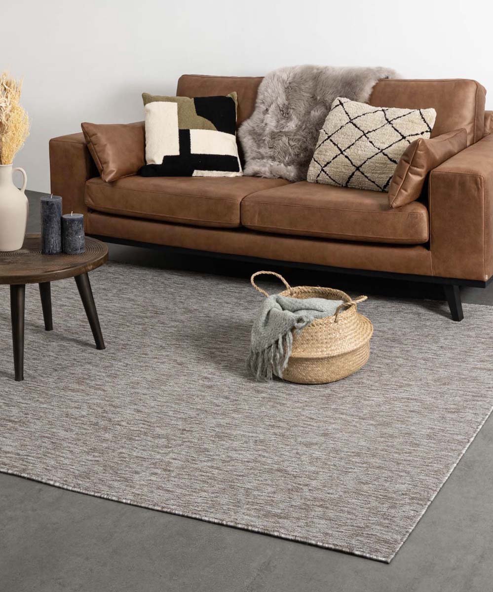 Laagpolig vloerkleed - Lush taupe/lichtgrijs 140x200